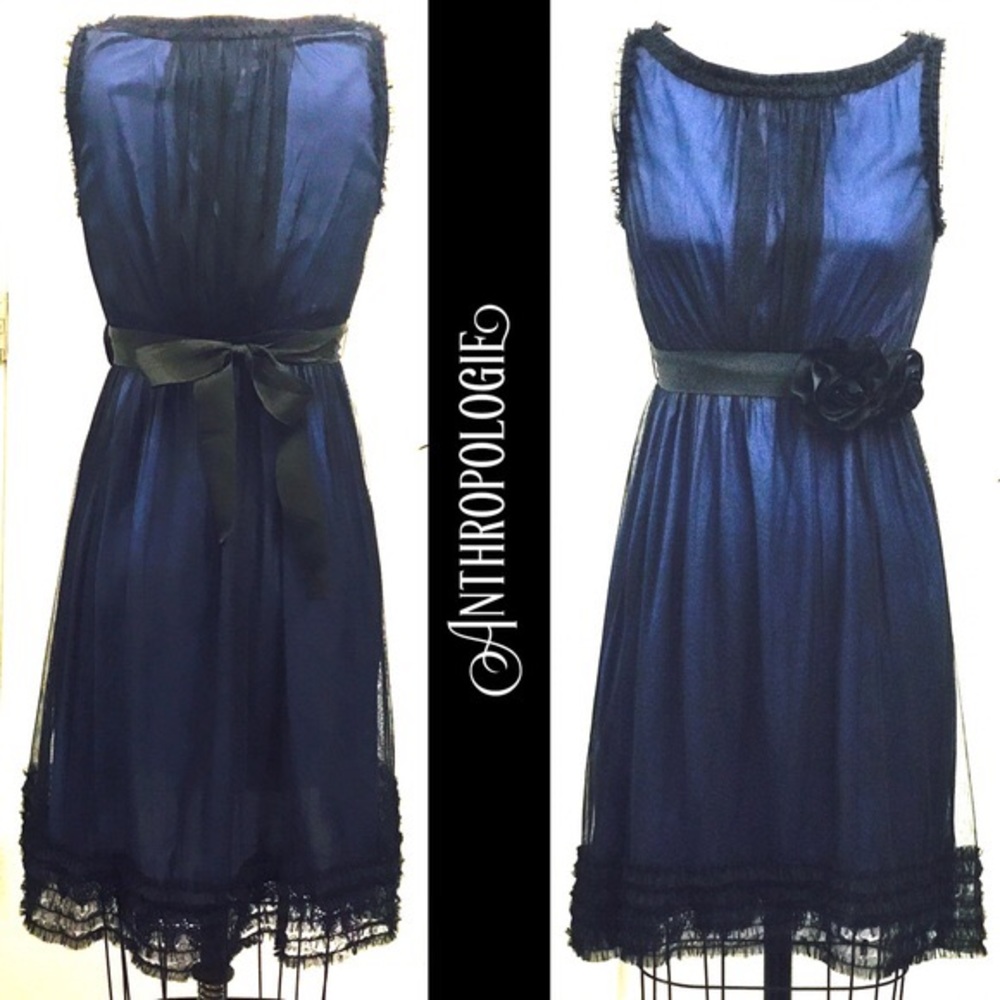 Anthropologie Stilled Night Lace and Tulle Dress